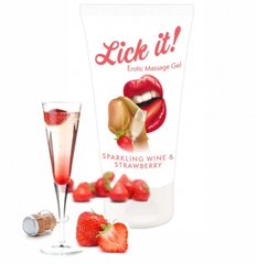 Оральная смазка Lick It! Sparkling Wine and Strawberry 50 мл (веганская) ORI-625744 фото