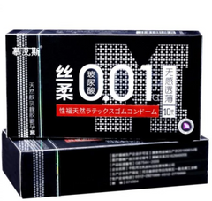 Презервативи Muaisi ультратонкі 0,01 мм Black з додатковим мастилом (упаковка 10шт) MS-400-606444 фото