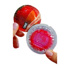 Презервативы ONE Chocolate Strawberry (ароматизированные)(по 1 шт)(упаковка может отличаться цветом ONE-011 фото