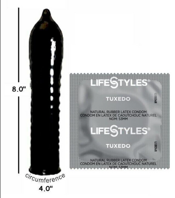 Презерватив черный 1 шт LIFESTYLES TUXEDO Black (упаковка может отличаться цветом и рисунком) LFS-001416 фото