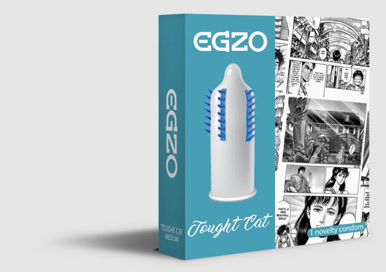 Комплект: Насадка - презерватив с усиками EGZO Tought cat + Анальный лубрикант возбуждающий Just Glide 50 мл