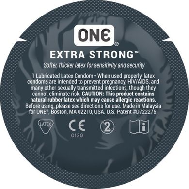 Презервативи ONE Extra Strong (міцні) (по 1 шт) (упаковка може відрізнятися кольором та малюнком) ONE-002 фото