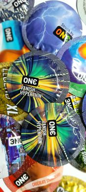 Презервативы ONE VANISH Hyperthin (гипертонкие)(по 1 шт)(упаковка может отличаться цветом и рисунком ONE-003 фото