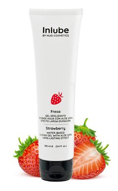 Лубрикант Inlube Water-Based Sliding-Gel Strawberry від NUEI з алое вера (веганська) 100 мл ORI-628522 фото