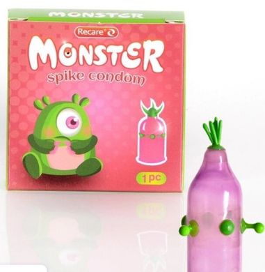 Презерватив Recare MONSTER Green+Pink Wink (1шт) RM-777 фото