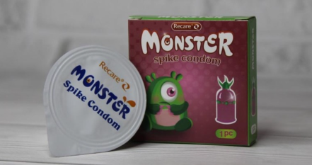 Презерватив Recare MONSTER Green+Pink Wink (1шт) RM-777 фото